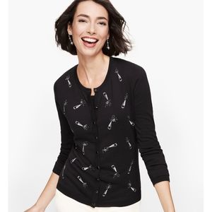 NWOT Talbot's charming cardigan, champagne bottles size P
